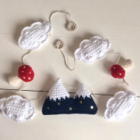 Starry mountain and toadstool garland